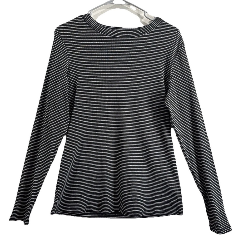 Sonoma Black & White Striped Long Sleeve Tee